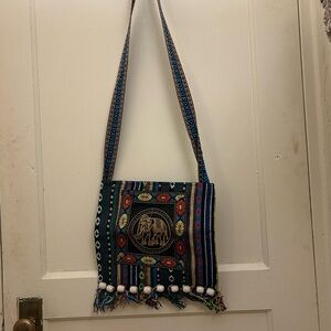 Tribal print elephant crossbody bag